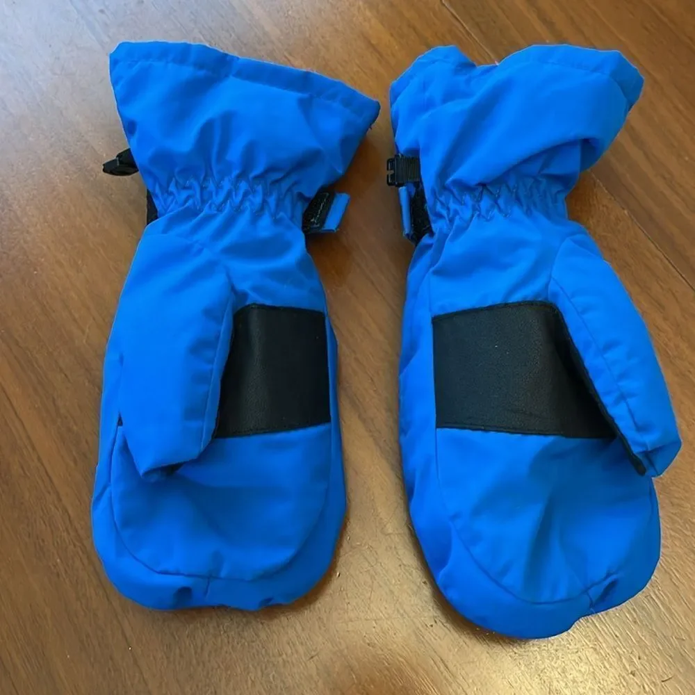 REI insulated kids mittens bright blue size medium
